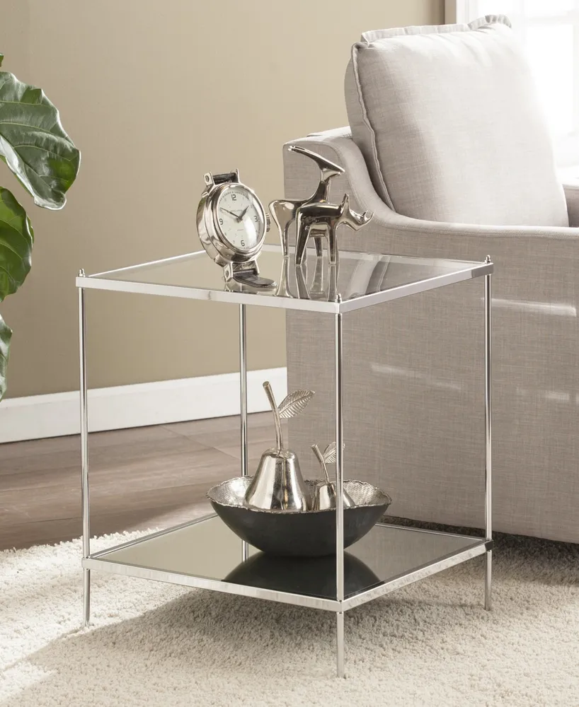 Ashe Glam Mirrored End Table