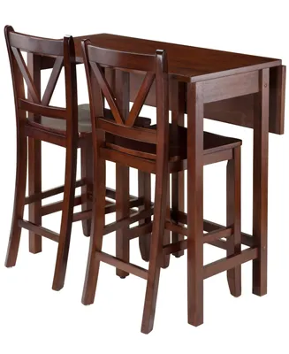 Lynnwood 3-Piece Drop Leaf Table with 2 Counter V-Back Stools