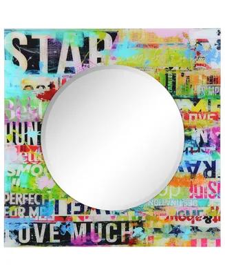 Empire Art Direct Reverse Printed Tempered Art Glass with Round Beveled Mirror Wall Decor 36" x 36"