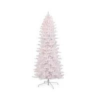 Puleo 9FT Pre-Lit White Slim Fraser Fir Artificial Christmas Tree