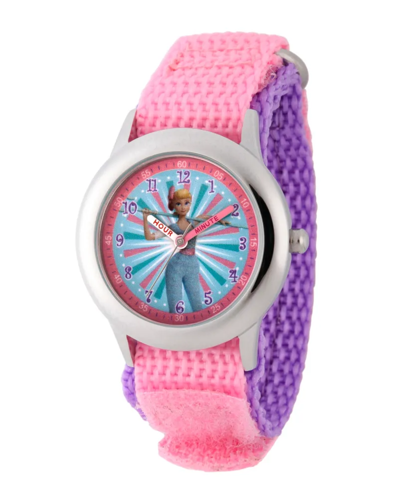 EwatchFactory Girl's Disney Toy Story 4 Bo Peep Pink Stainless Steel Time Teacher Strap Watch 32mm