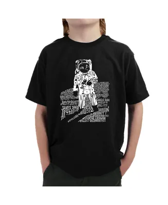 La Pop Art Big Boy's Word T-Shirt - Astronaut