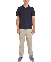 Nautica Young Men Uniform Short Sleeve Double Pique Polo