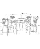 Monarch Specialties 5 Piece Microfiber Dining Set