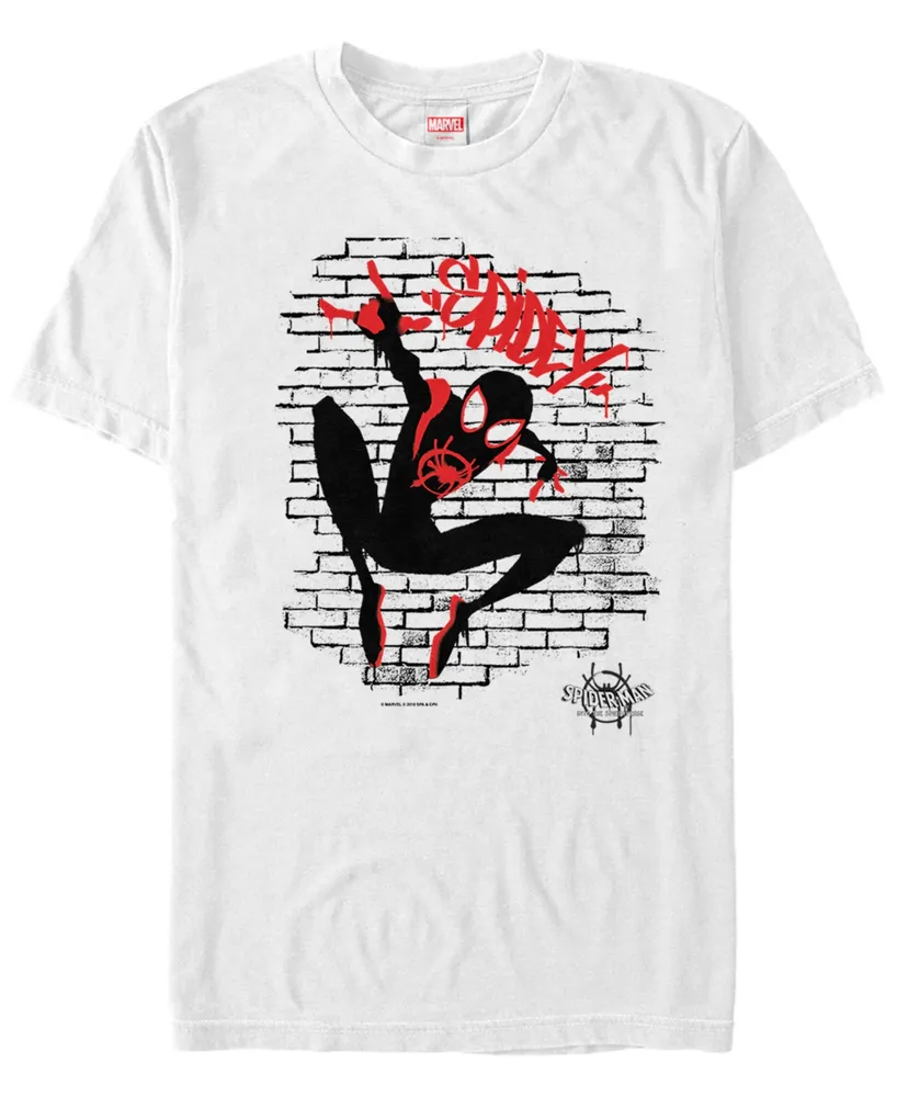 Marvel Men's Spider-Man Into The Spiderverse Spidey Spray Paint Tag Short Sleeve T-Shirt