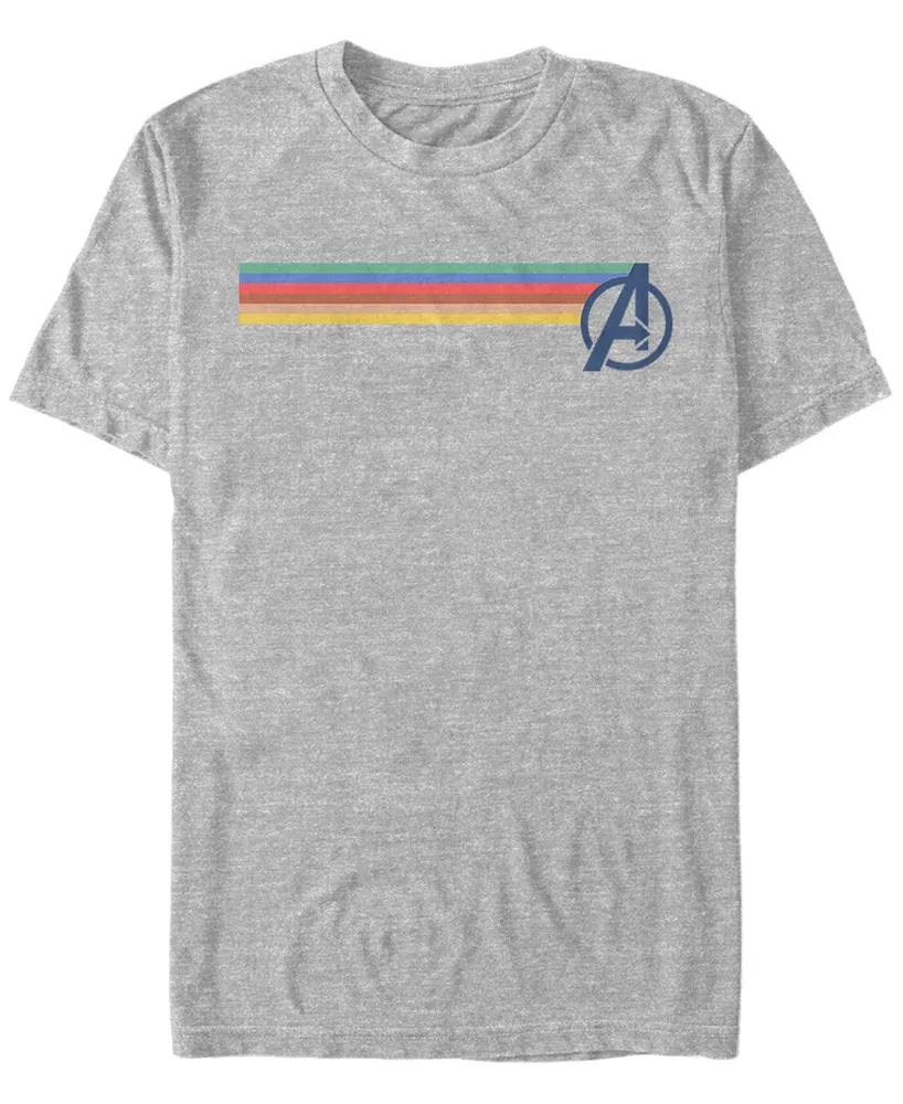 Marvel Men's Comic Collection Avengers Multi Stripe Logo Short Sleeve T-Shirt