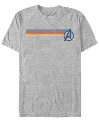 Marvel Men's Comic Collection Avengers Multi Stripe Logo Short Sleeve T-Shirt