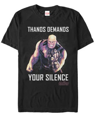 Marvel Men's Avengers Infinity War Thanos Demands Silence Short Sleeve T-Shirt