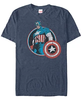 Marvel Men's Comic Collection Retro Captain America Smiling Short Sleeve T-Shirt