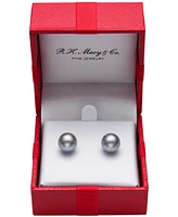 Belle de Mer Cultured Freshwater Pearl Stud 14k Yellow Gold Earrings (8mm)