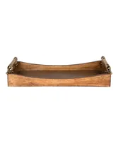 Kate and Laurel Ormond Walnut Wood Decorative Tray - 10" x 18.5"