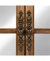 Kate and Laurel Boldmere Wood Windowpane Arch Mirror - 28" x 44"