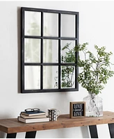 Kate and Laurel Hogan 9 Windowpane Wood Wall Mirror - 26" x 32"