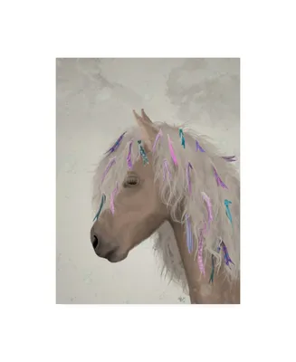 Fab Funky Horse Beige with Ribbons Canvas Art