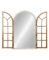 Kate and Laurel Boldmere Wood Windowpane Arch Mirror - 28" x 44"