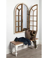 Kate and Laurel Boldmere Wood Windowpane Arch Mirror - 28" x 44"