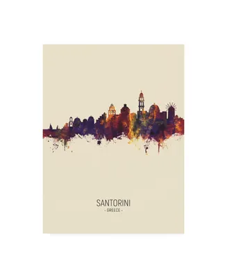 Michael Tompsett Santorini Skyline Portrait Iii Canvas Art