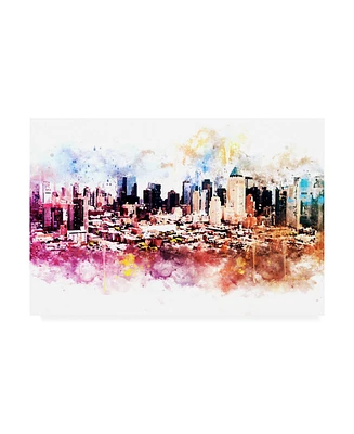 Philippe Hugonnard Nyc Watercolor Collection - Hells Kitchen Canvas Art - 27" x 33.5"