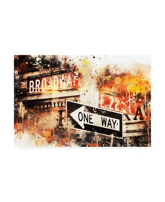 Philippe Hugonnard Nyc Watercolor Collection - Broadway One Way Canvas Art