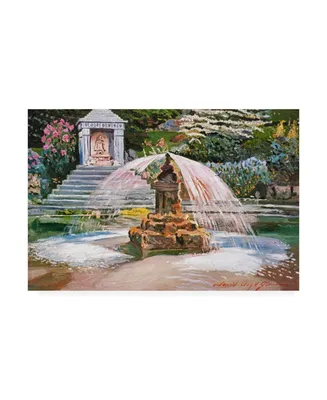David Lloyd Glover Spring Fountain and Pond Canvas Art