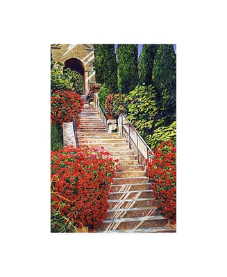 David Lloyd Glover Tuscany Garden Staircase Canvas Art - 37" x 49"