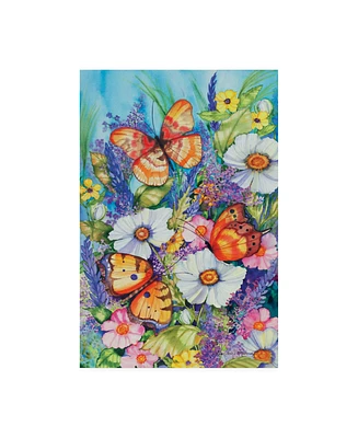 Kathleen Parr Mckenna Butterfly Garden Floating Canvas Art - 37" x 49"