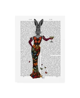 Fab Funky Rabbit Butterfly Dress Canvas Art