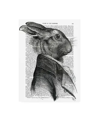 Fab Funky Rabbit Portrait, Profile Canvas Art