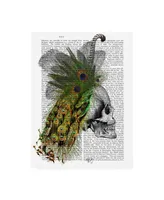 Fab Funky Skull with Feather Headdress Canvas Art - 15.5" x 21"