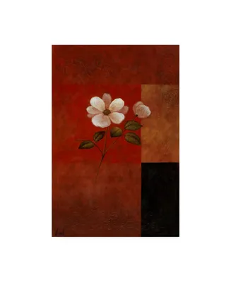 Pablo Esteban White Floral Bold Red Canvas Art