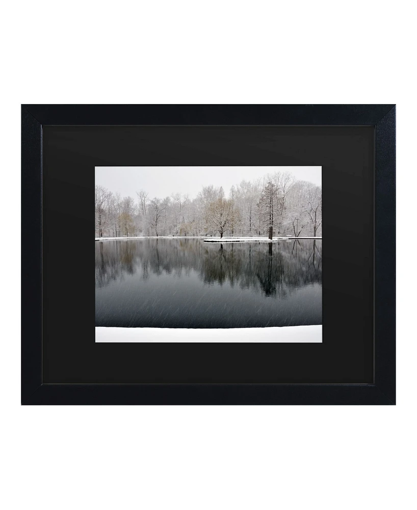 Kurt Shaffer Snowy Pond Matted Framed Art - 15" x 20"