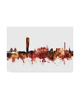 Michael Tompsett Malmo Sweden Skyline Red Canvas Art - 20" x 25"
