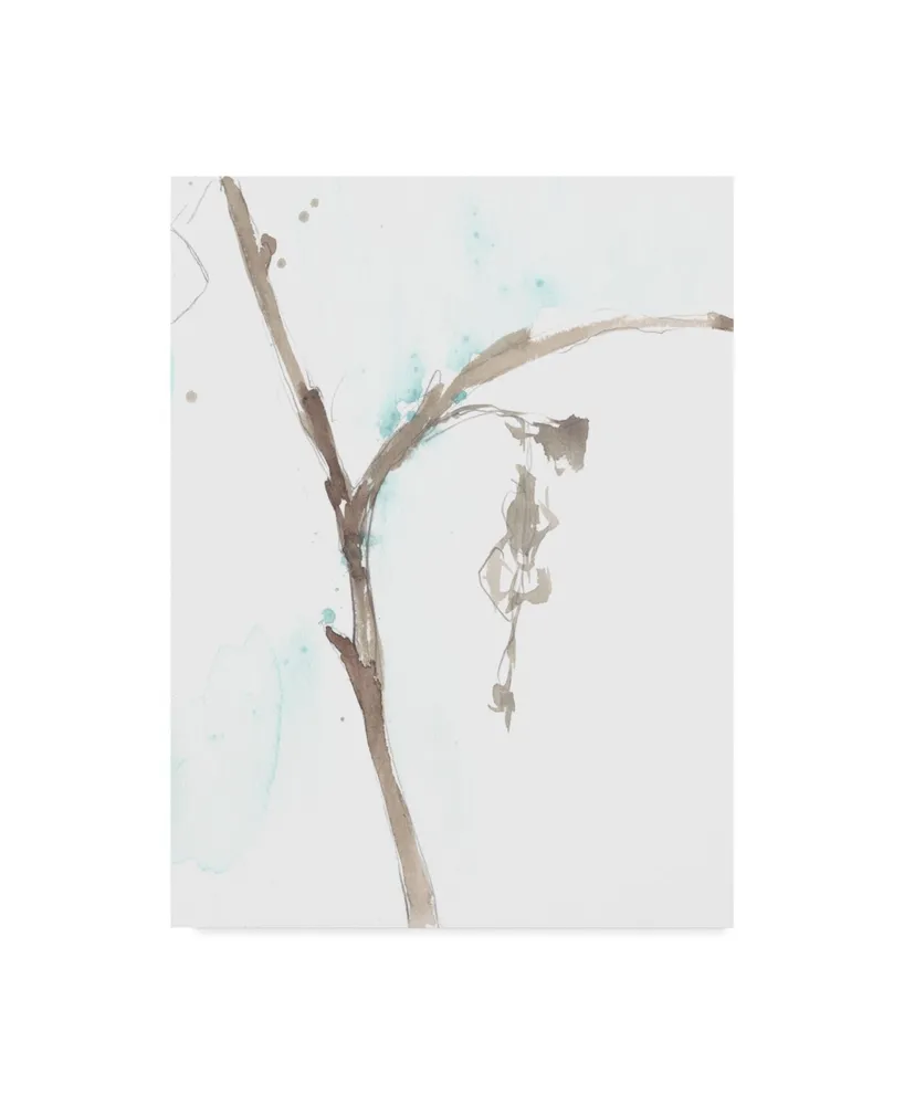 Jennifer Goldberger Ginkgo on Dusty Teal Viii Canvas Art - 15" x 20"