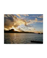 American School Bora Bora Sunset Canvas Art - 37" x 49"