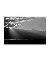 American School Clouds Rays in Black and White Canvas Art