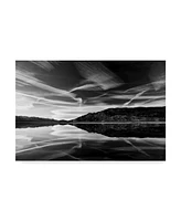 American School Owens Lake Reflectionblack and White Canvas Art - 20" x 25"