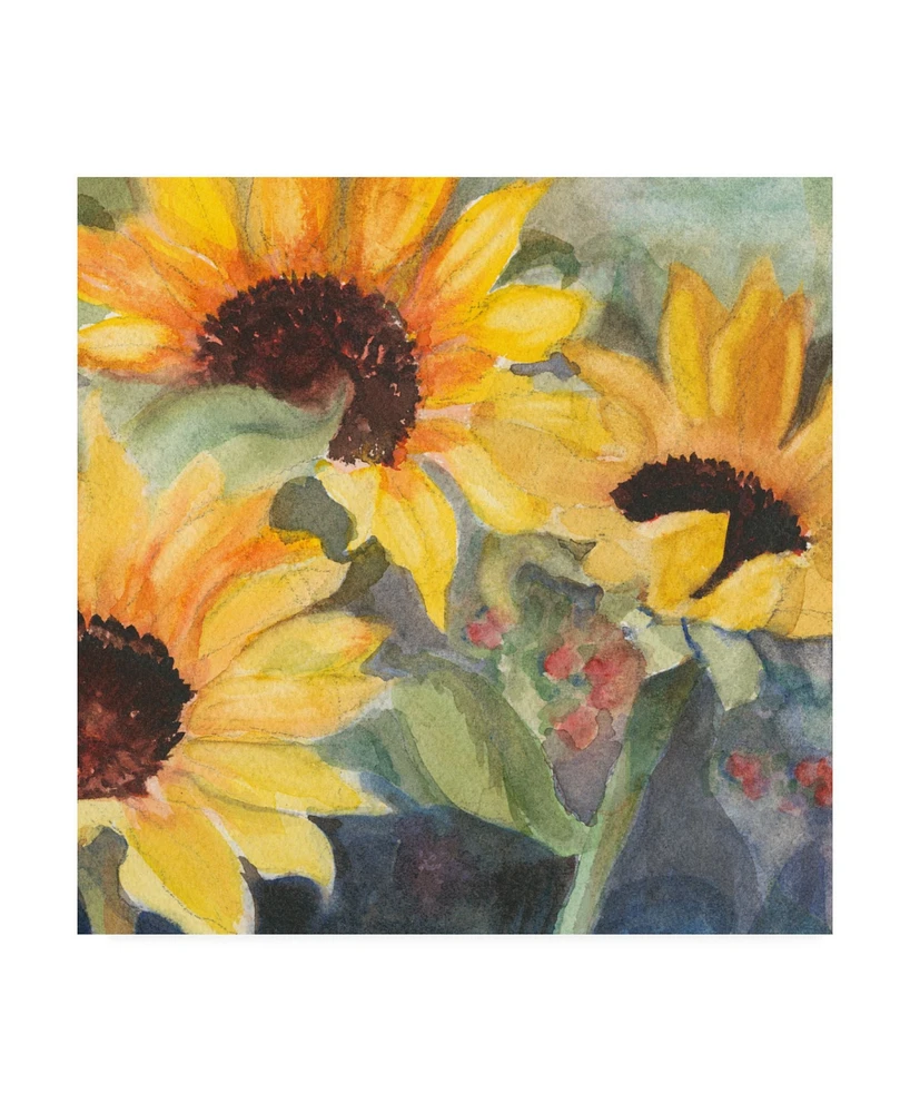 Sandra Iafrate Sunflowers in Watercolor Ii Canvas Art - 27" x 33"