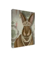 Fab Funky Rabbit and Pearls, Portrait Canvas Art