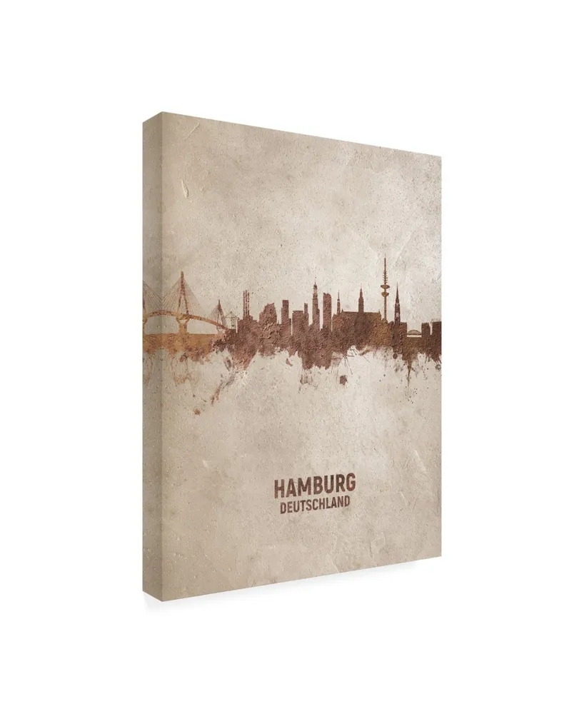 Michael Tompsett Hamburg Germany Rust Skyline Canvas Art - 27" x 33.5"