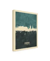 Michael Tompsett Edinburgh Scotland Skyline Teal Canvas Art