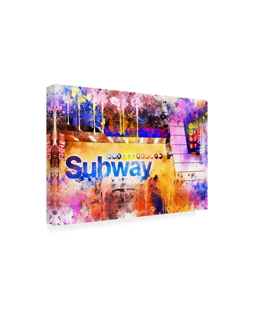Philippe Hugonnard Nyc Watercolor Collection - Subway Station Canvas Art
