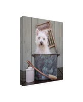 Edward M. Fieldin Washing the Dog Canvas Art - 27" x 33.5"