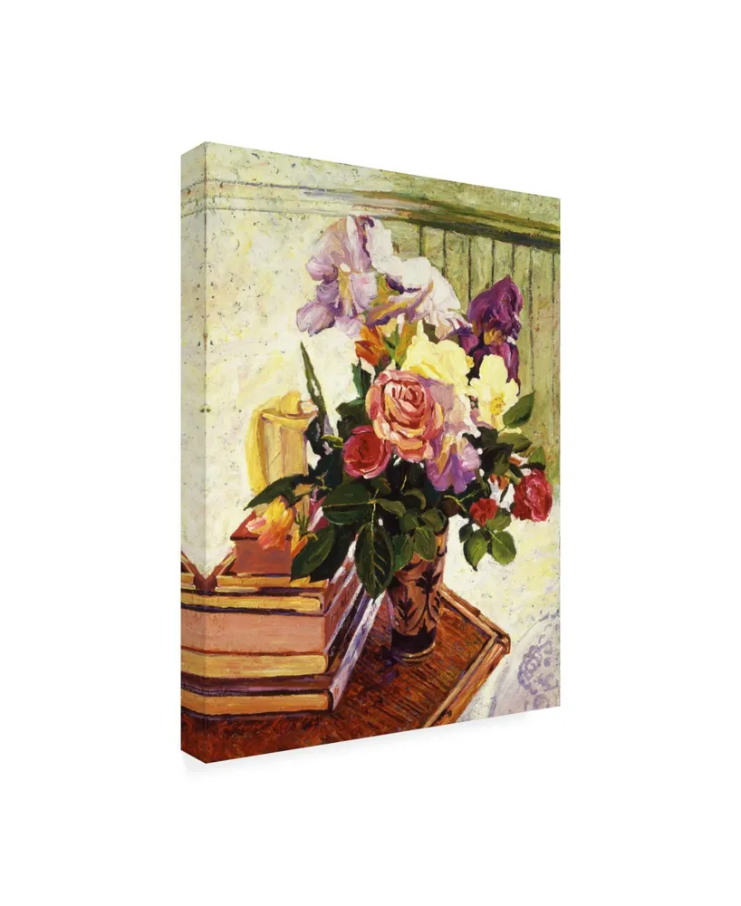 David Lloyd Glover Cut Iris and Roses Canvas Art