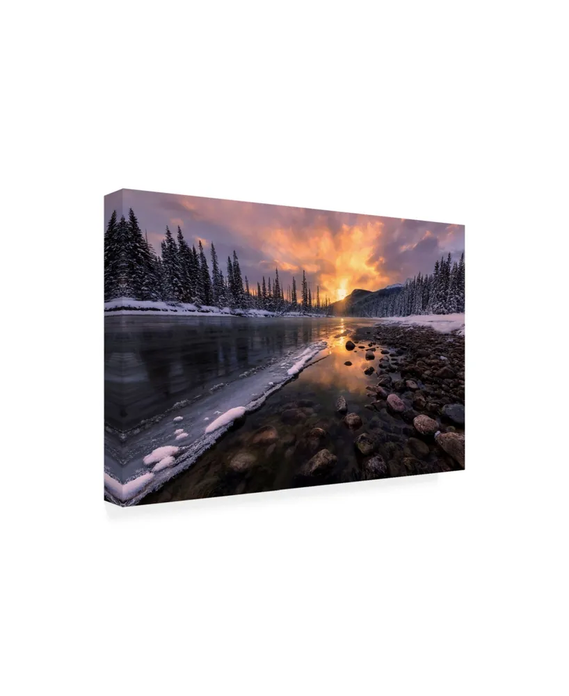 Yun Wang Icy Morning on Fire Canvas Art - 15" x 20"