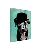 Fab Funky Black Labrador in Bowler Hat Canvas Art - 36.5" x 48"