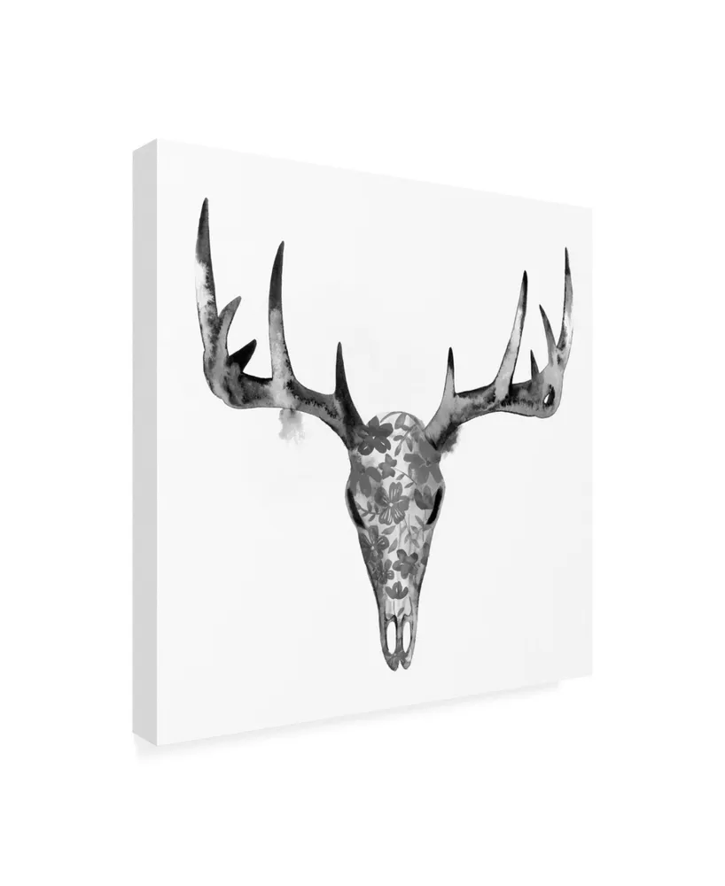 Grace Popp Botanic Mount Gray Skull I Canvas Art