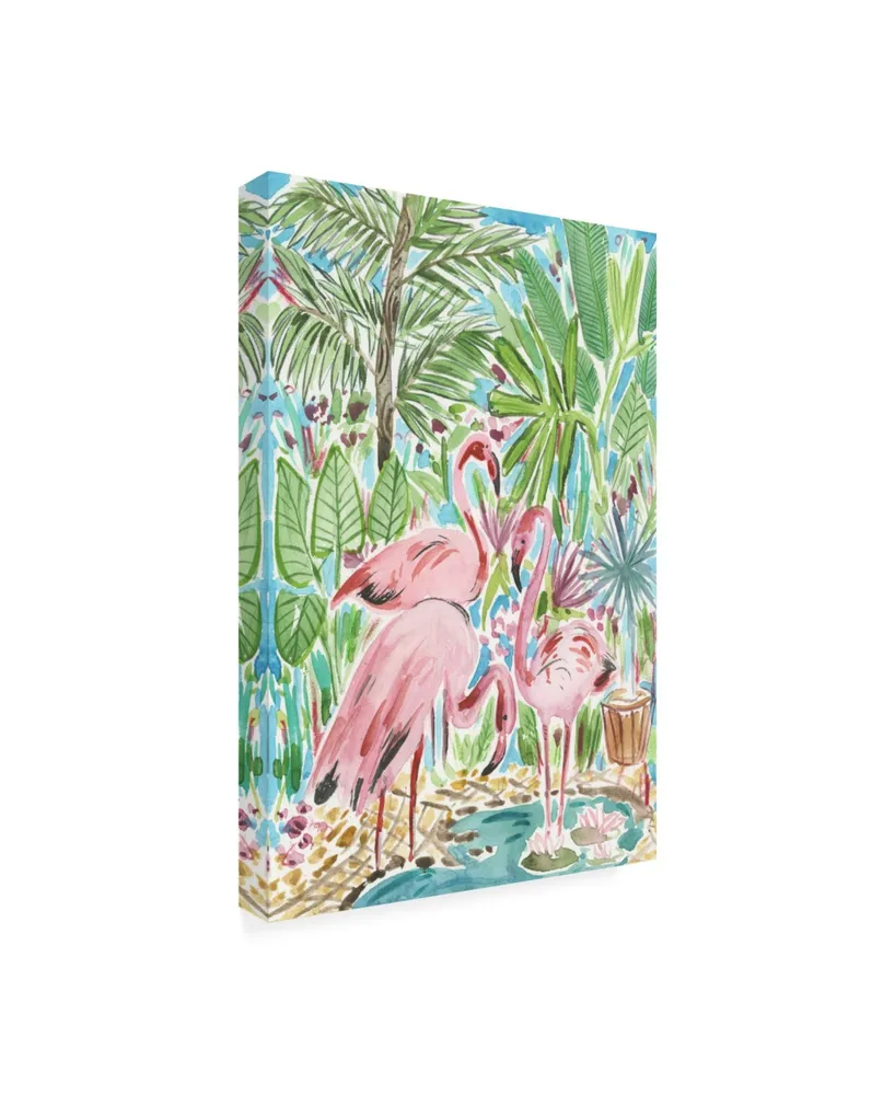 Melissa Wang Flamingo Paradise Ii Canvas Art - 15.5" x 21"