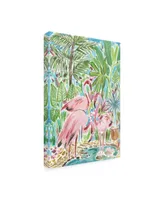Melissa Wang Flamingo Paradise Ii Canvas Art - 15.5" x 21"