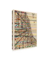 Nikki Galapon Modern Map of Chicago Canvas Art - 27" x 33.5"