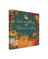 Katie Pertiet Fall Garden Iii Teal Canvas Art - 15" x 20"